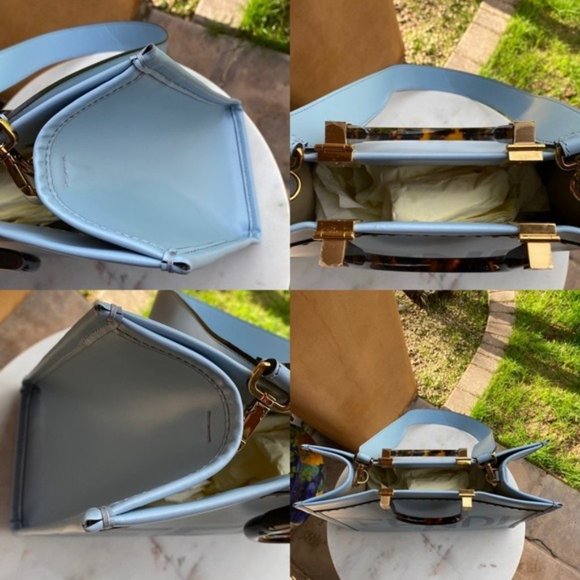 SOLD Fendi Sunshine Medium Light Blue Leather Shopper - Picture 7 of 13